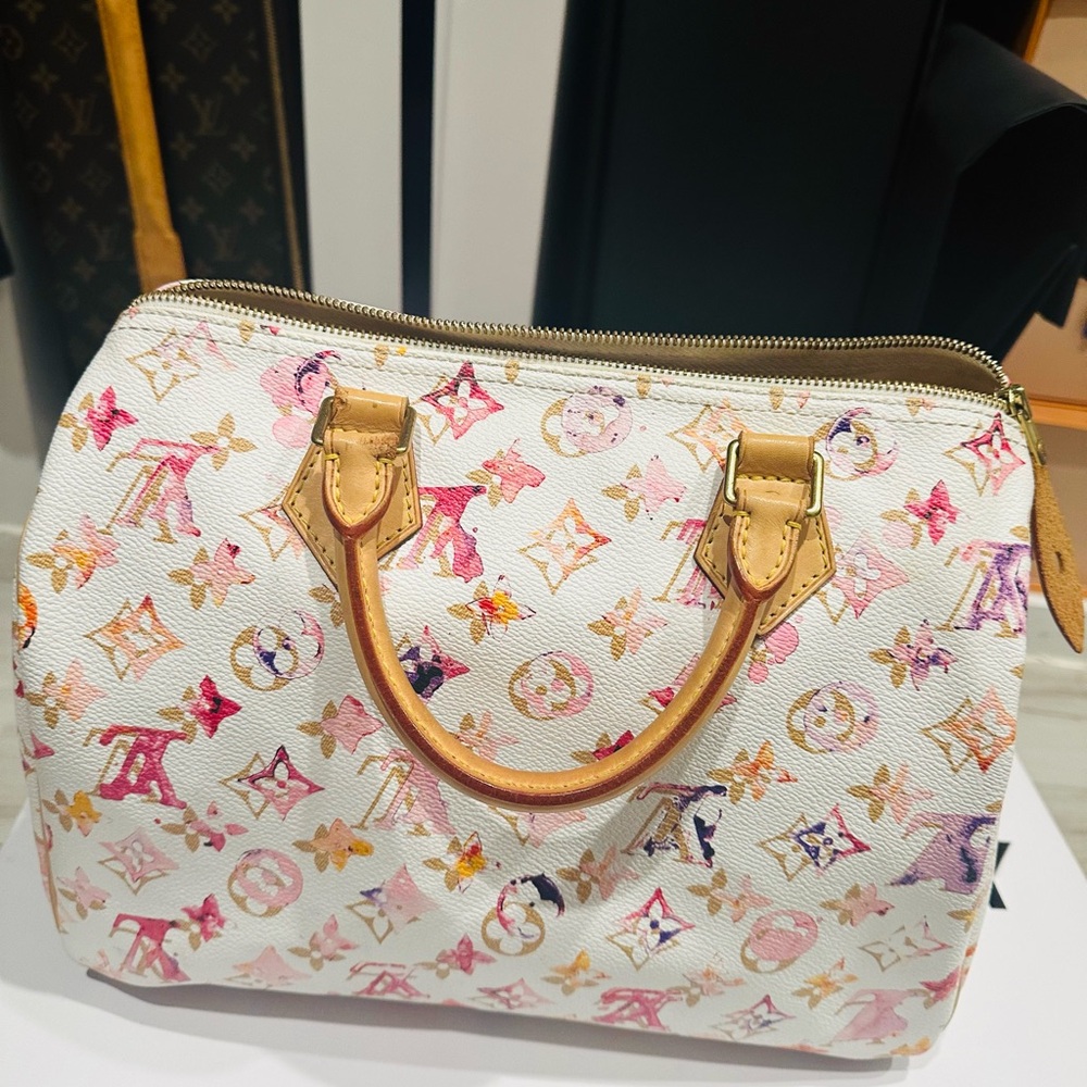 Louis Vuitton White Multicolor Monogram Handbag